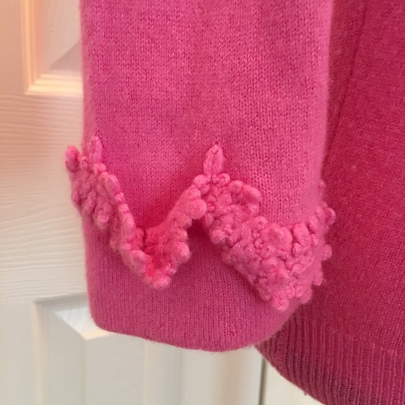 Cashmere bow lace high neck Victorian Barbie pink sweater - Picture 6 of 8